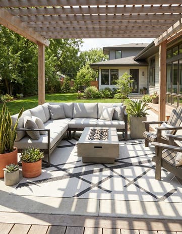 7' 10 x 10' Easy-Clean Modern Indoor / Outdoor Rug