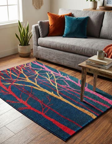 Blue Washable Hyacinth Rug
