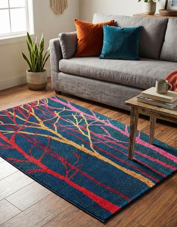 Blue Washable Hyacinth Rug