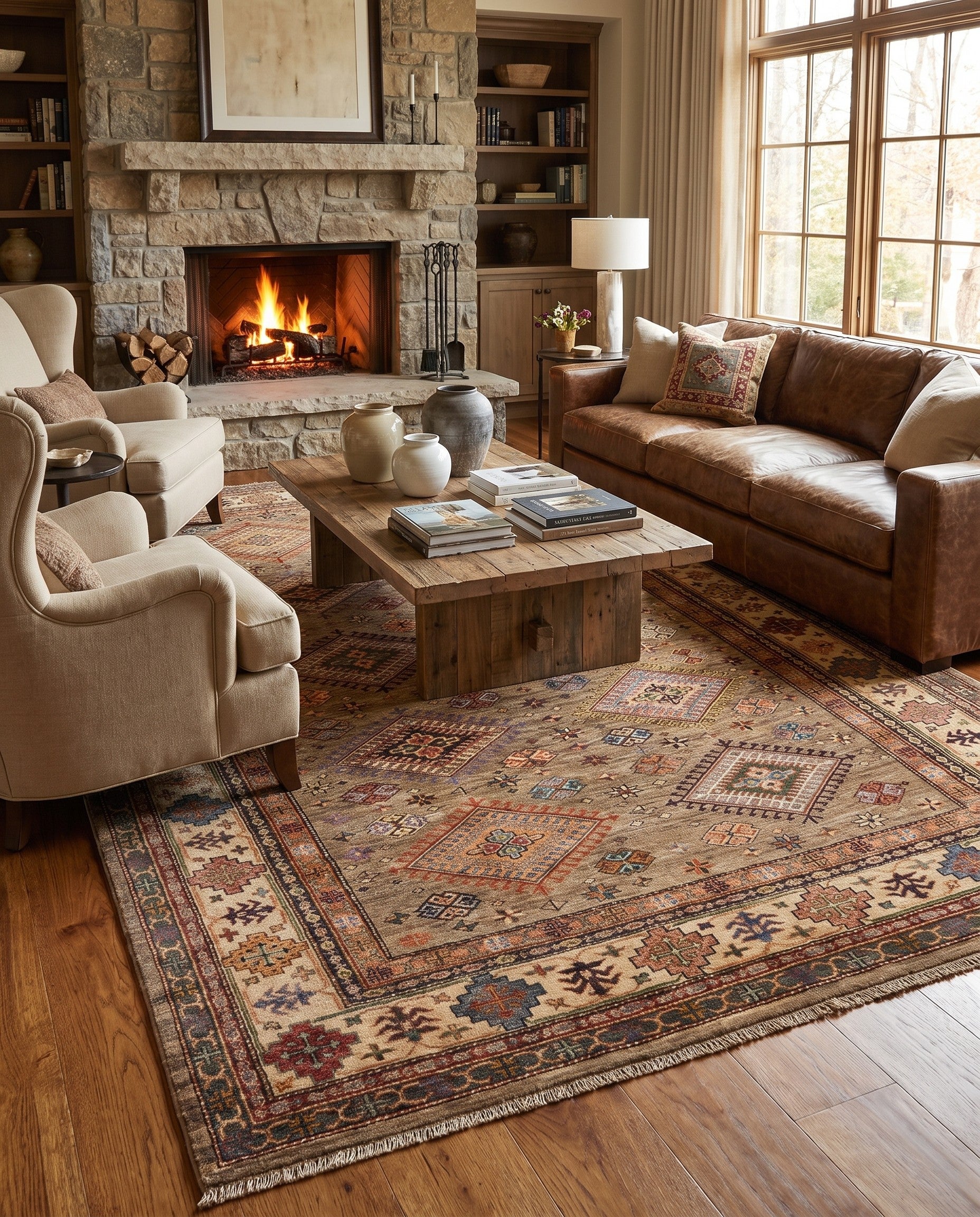 6' 8 x 9' 11 Hand Knotted Kazak Rug