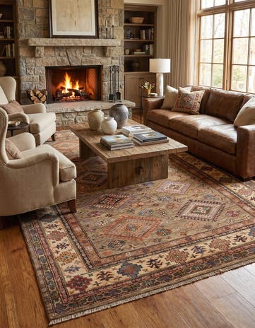 6' 8 x 9' 11 Hand Knotted Kazak Rug