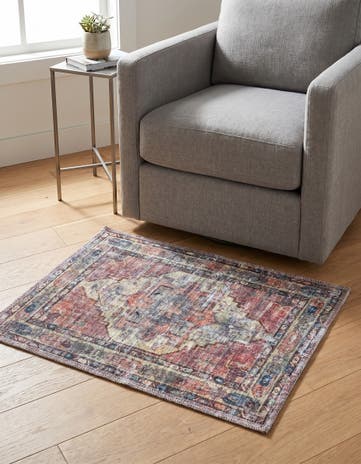 Yellow Pink Washable Maahru Rug