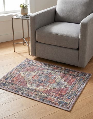 Yellow Pink Washable Maahru Rug