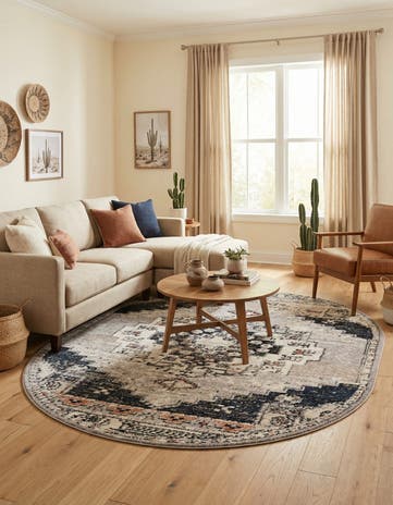 Gray Tucson Oval Rug