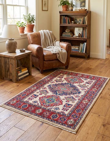 2' 7 x 3' 11 Hand Knotted Kazak Rug