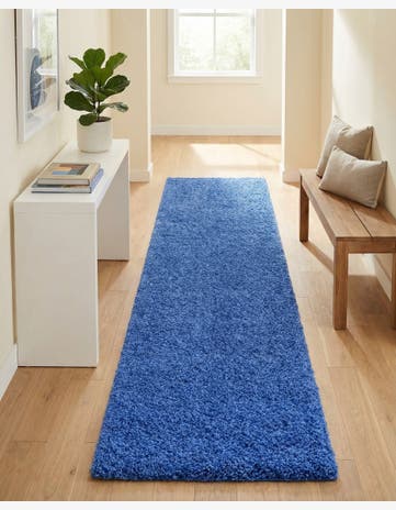 2' 7 x 14' Solid Shag Runner Rug