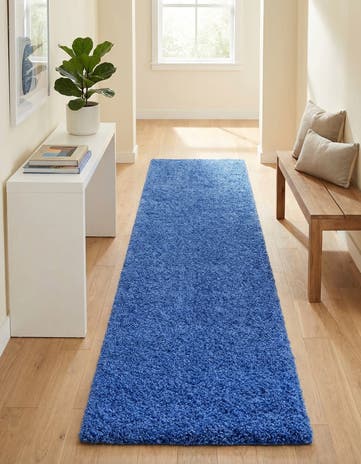 2' 7 x 14' Solid Shag Runner Rug