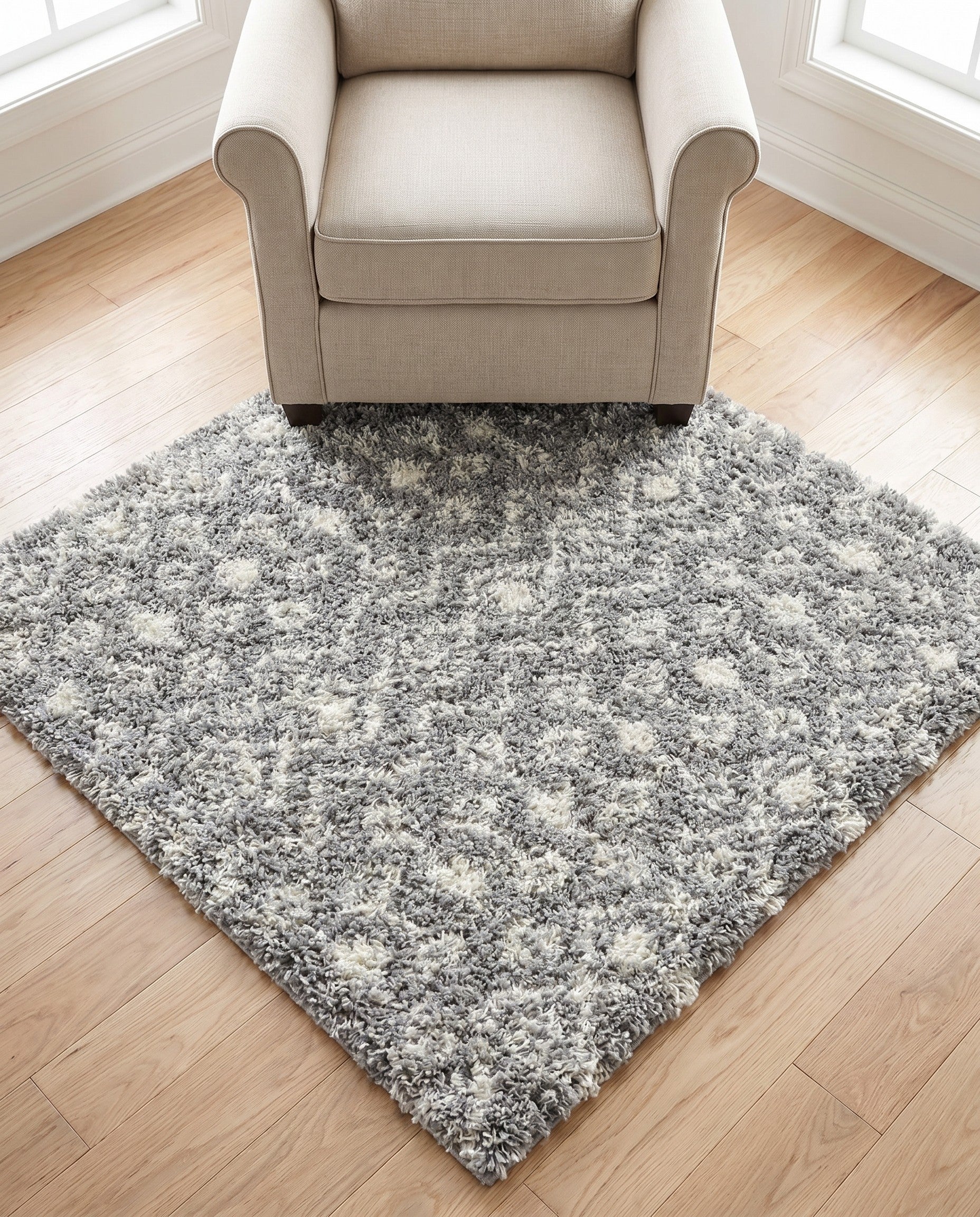 4' x 4' Moroccan Trellis Shag Square Rug