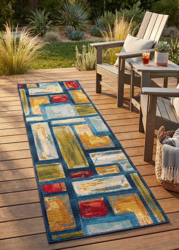 2' x 6' Easy-Clean Modern Indoor / Outdoor Runner Rug