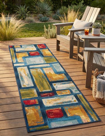 2' x 6' Easy-Clean Modern Indoor / Outdoor Runner Rug