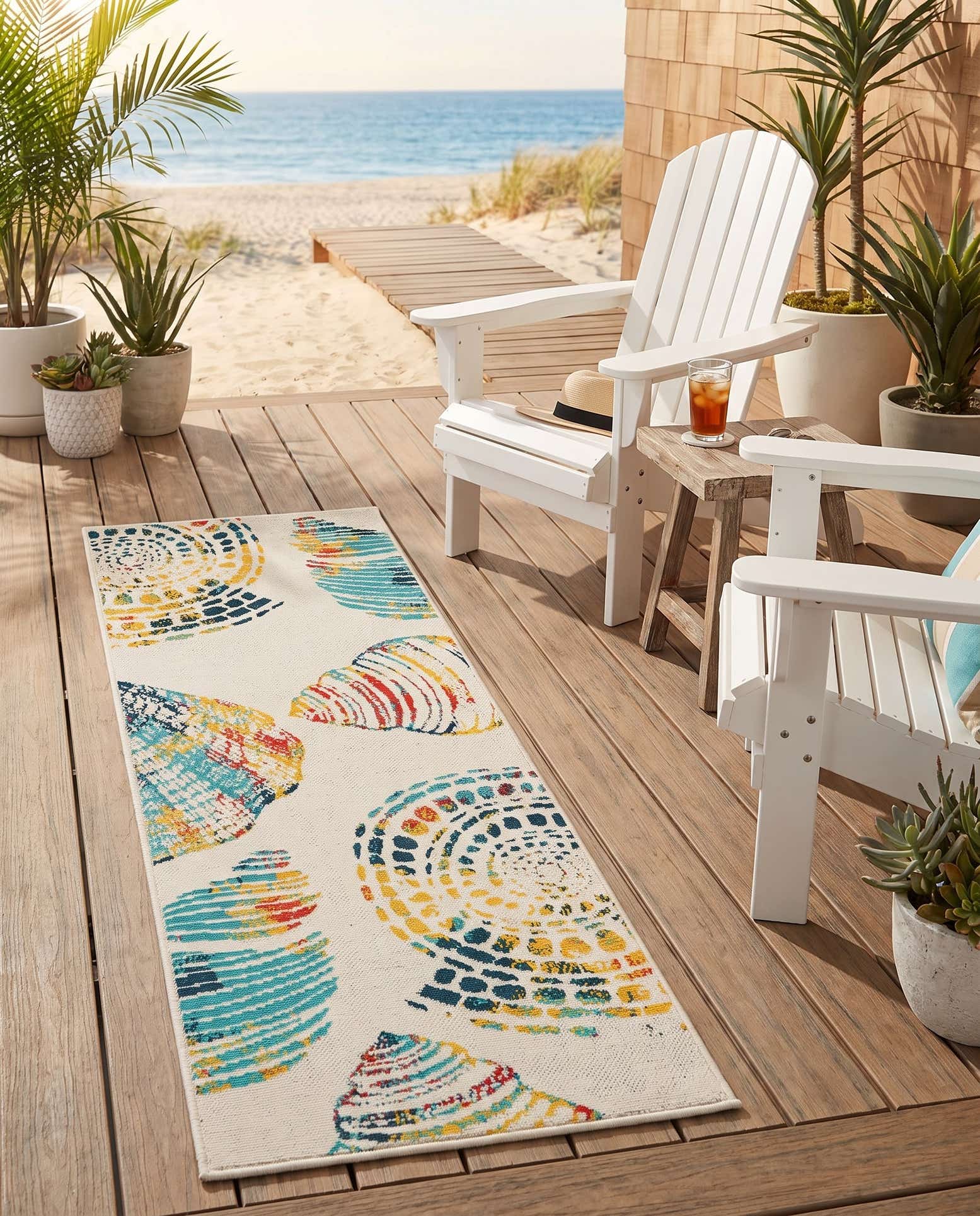 2' x 6' Easy-Clean Coastal Indoor / Outdoor Runner Rug