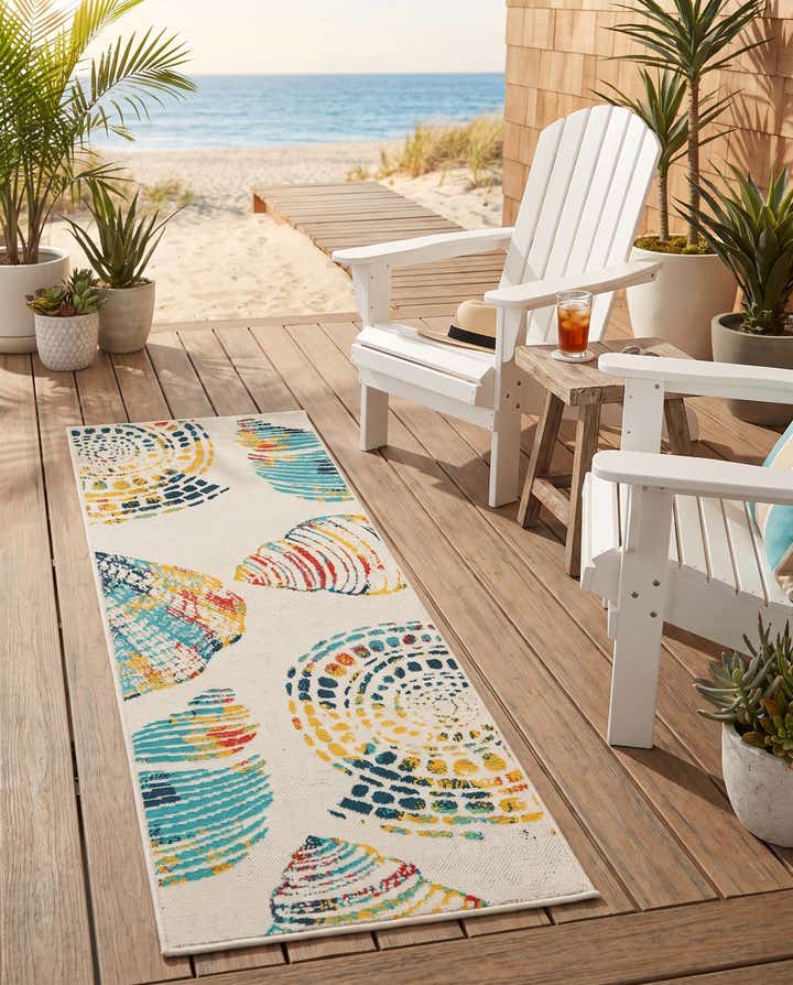 2' x 6' Easy-Clean Coastal Indoor / Outdoor Runner Rug