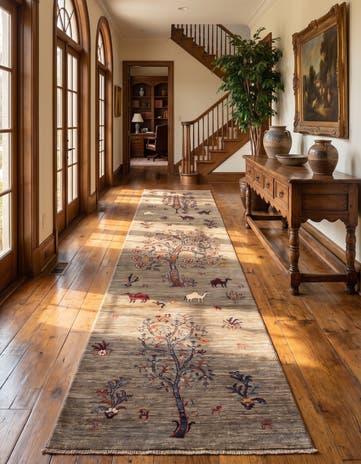 2' 8 x 10' 10 Hand Knotted Ariana Ziegler Runner Rug