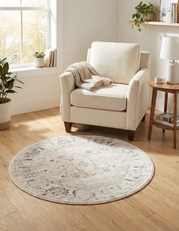 Ivory Madeline Vintage Round Rug