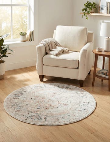Ivory Madeline Vintage Round Rug