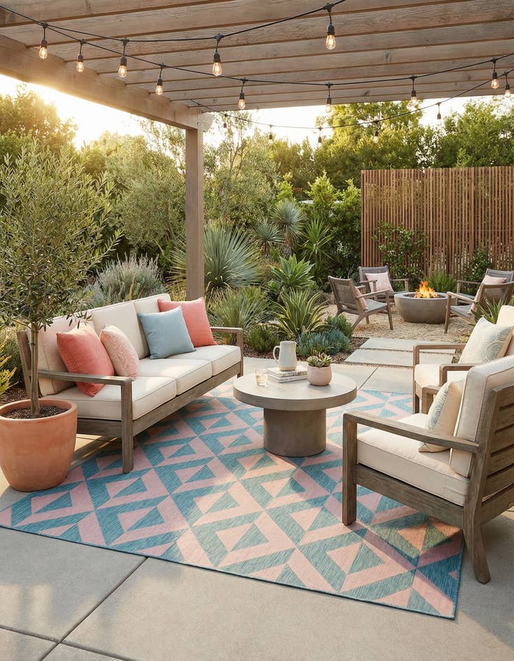 Detail image of 7' 10 x 10' Easy-Clean Jill Zarin Napa Indoor / Outdoor Rug