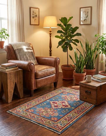 2' x 3' Hand Knotted Kazak Rug