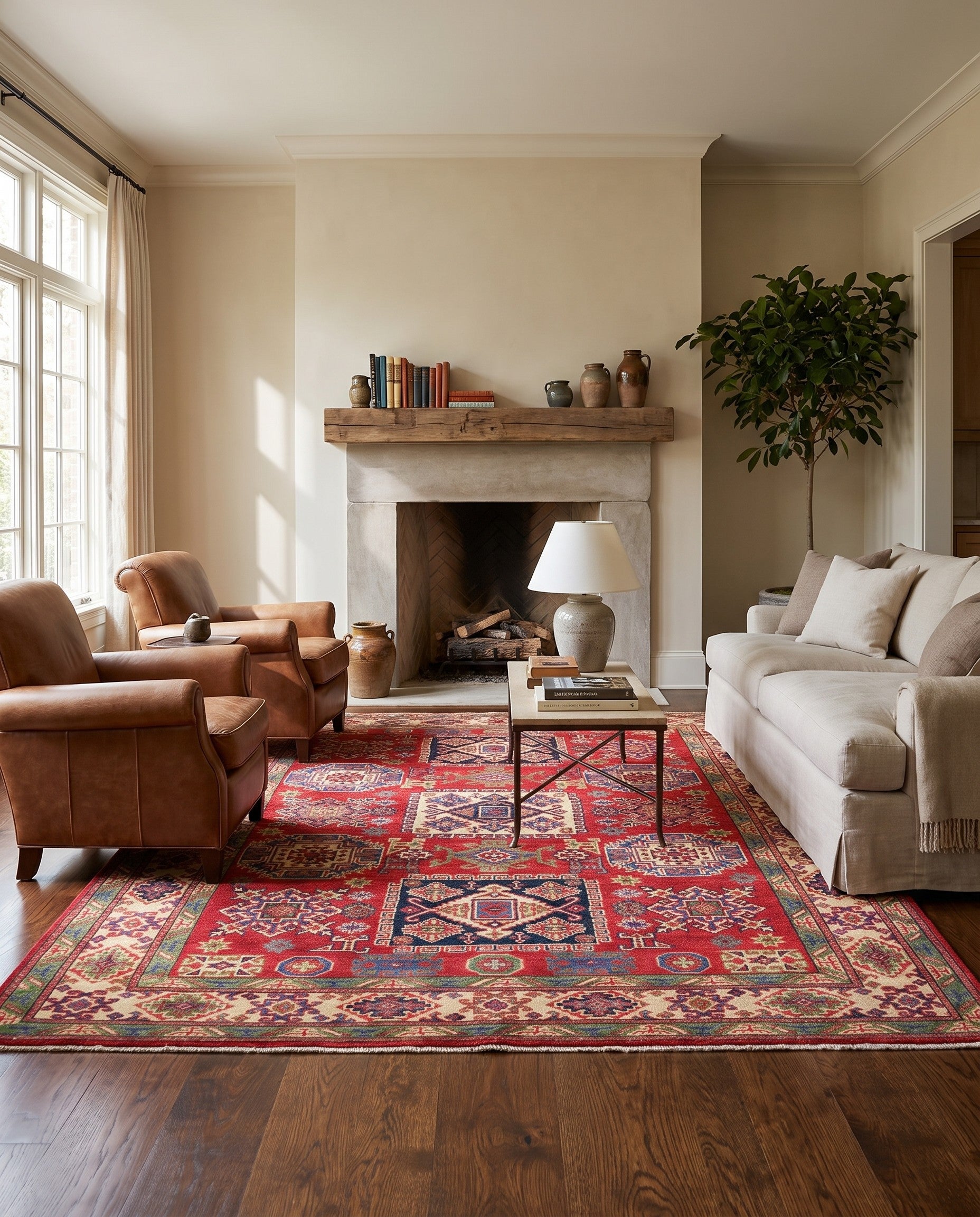 5' x 6' 9 Hand Knotted Kazak Rug