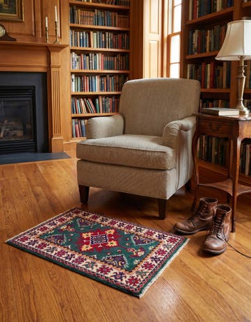 2' x 3' 1 Hand Knotted Kazak Rug