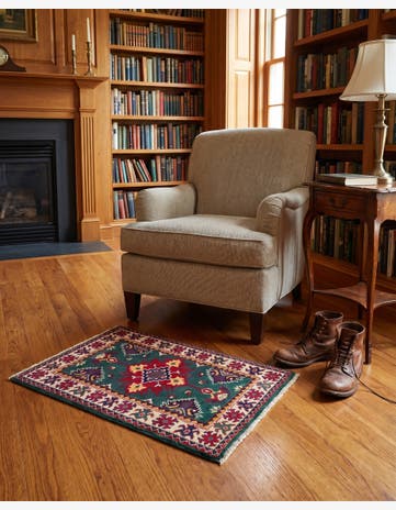 2' x 3' 1 Hand Knotted Kazak Rug