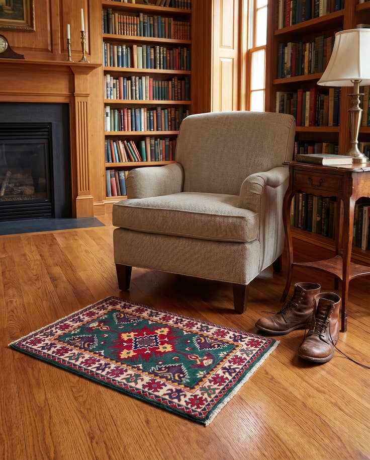 Detail image of 2' x 3' 1 Hand Knotted Kazak Rug