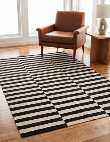 3' 6 x 4' 8 Hand Woven Kilim Modern Wool Rug