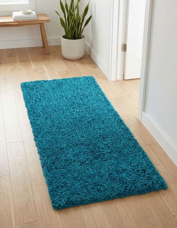 2' x 4' Solid Shag Runner Rug