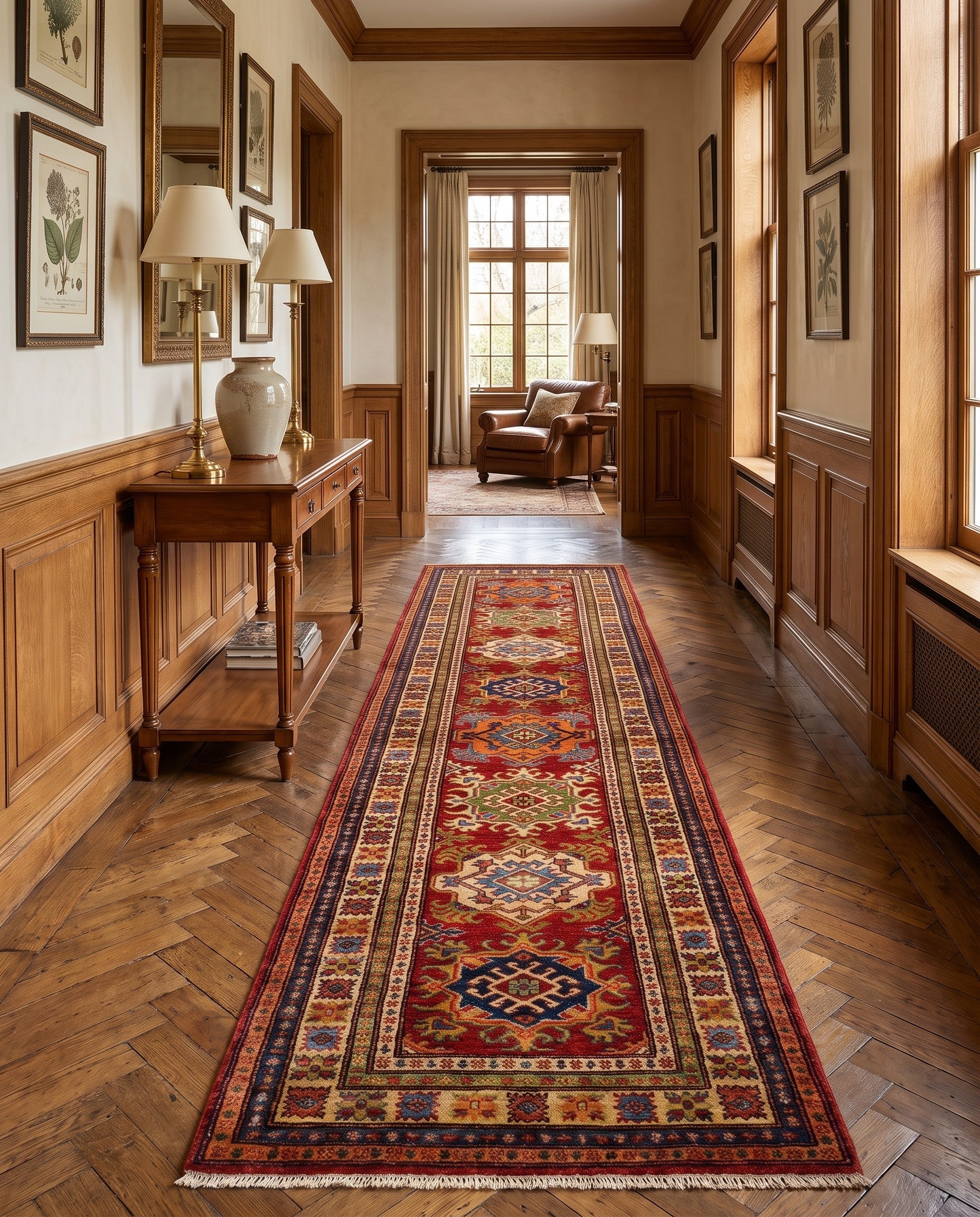 2' 7 x 9' 11 Hand Knotted Kazak Runner Rug
