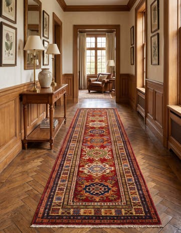 2' 7 x 9' 11 Hand Knotted Kazak Runner Rug