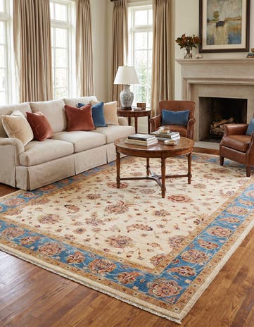 6' 10 x 9' 8 Hand Knotted Ziegler Rug