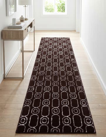 Black and Silver Vogue Geo Runner Rug