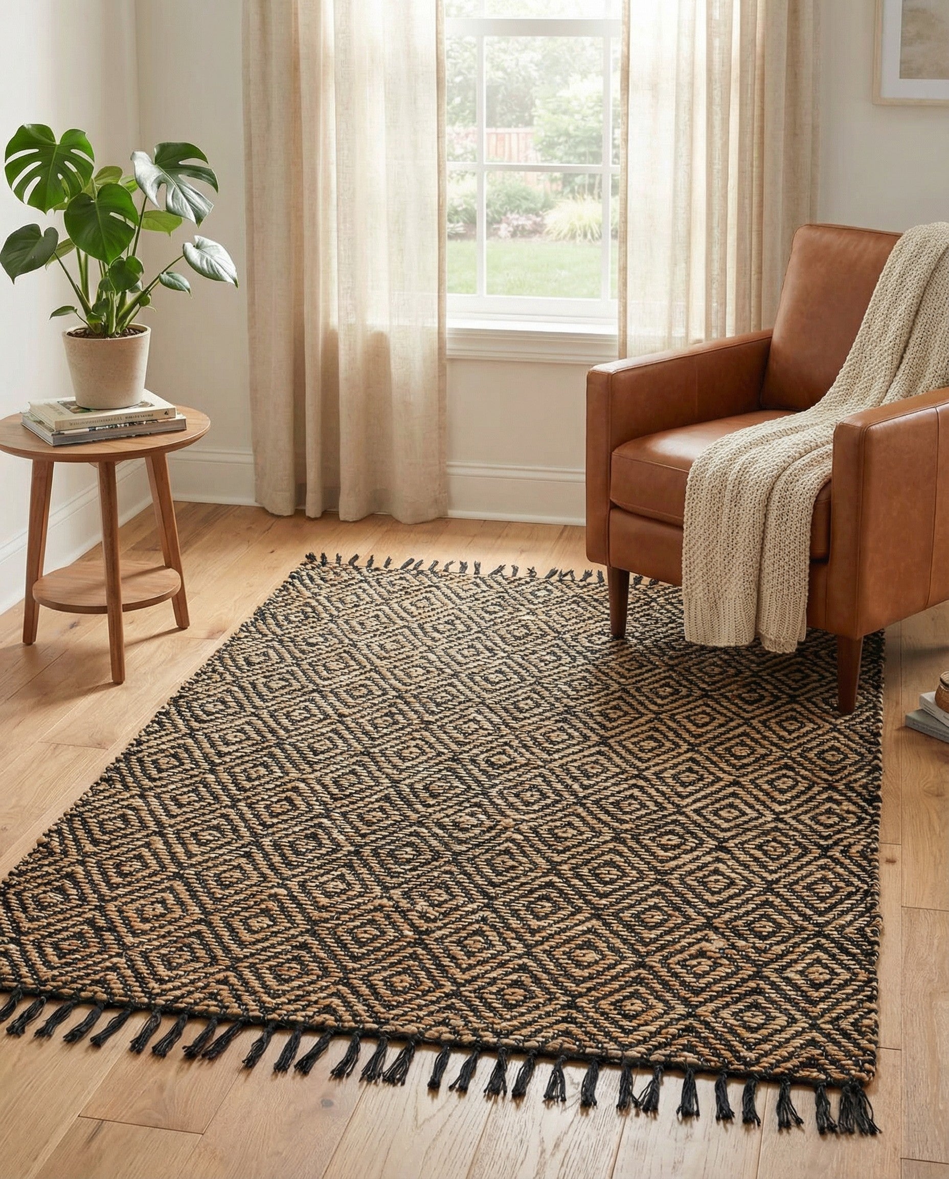 3' 3 x 5' 1 Hand Woven Braided Jute Rug