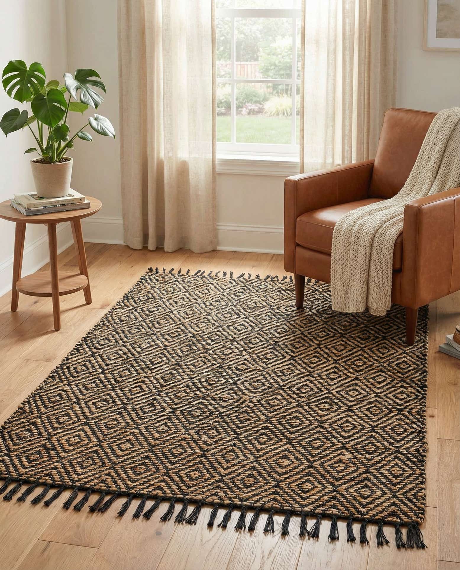 3' 3 x 5' 1 Hand Woven Braided Jute Rug