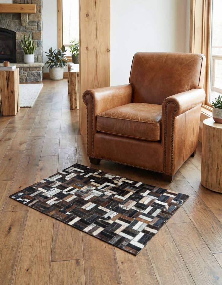 Detail image of 2' x 3' Cowhide Leather Rug