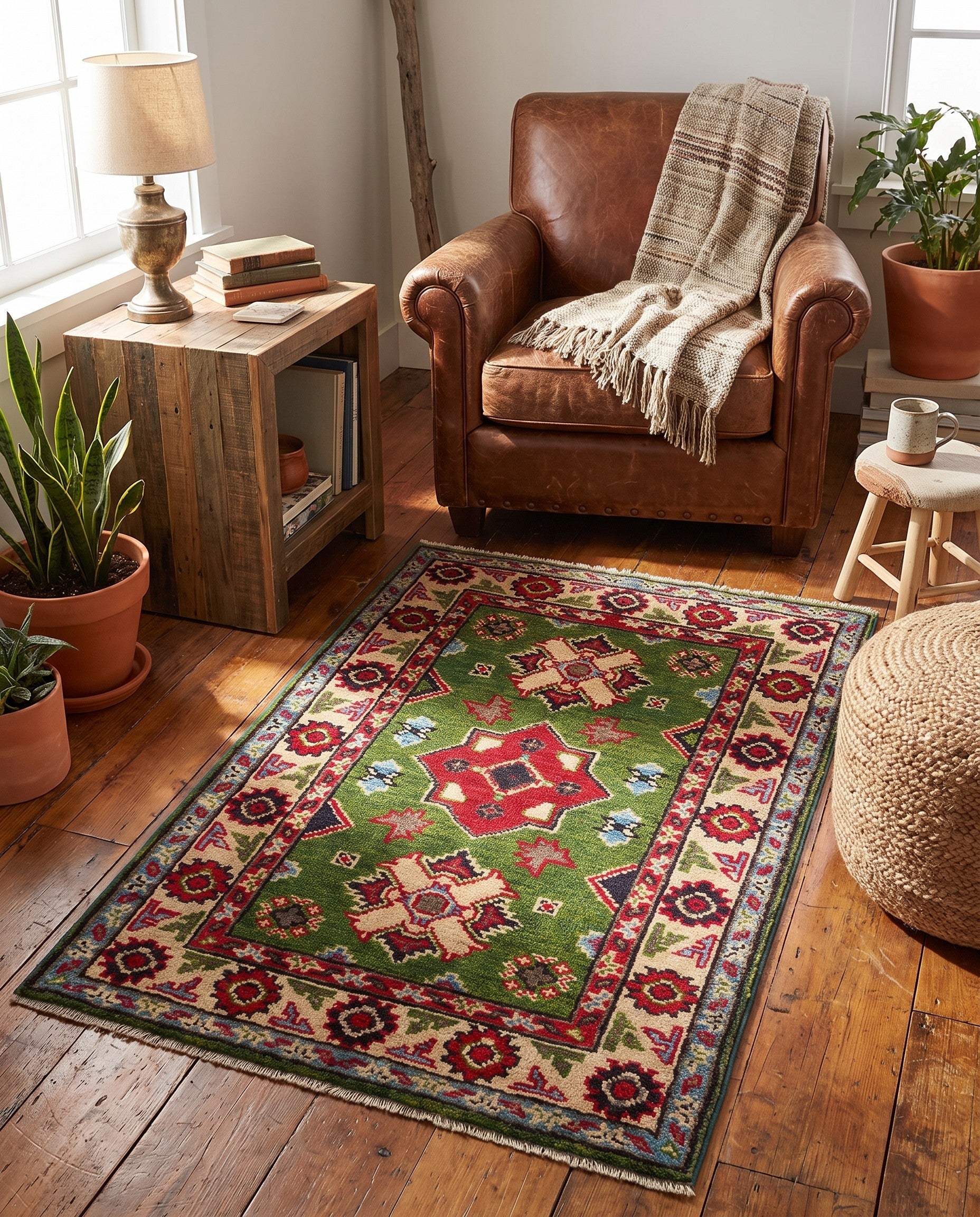 2' x 3' Hand Knotted Kazak Rug