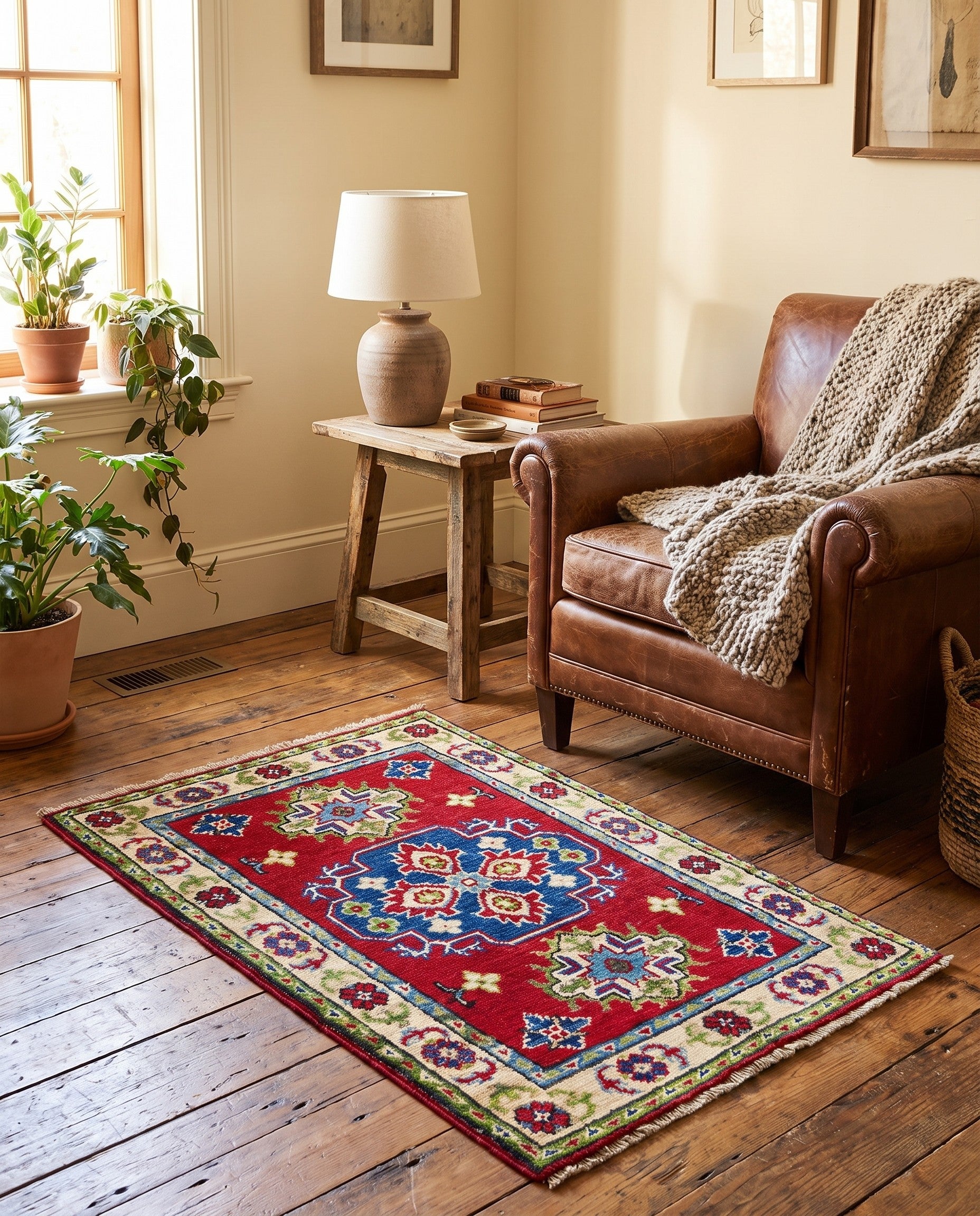 2' x 2' 11 Hand Knotted Kazak Rug