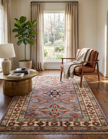 3' 5 x 5' Hand Knotted Kazak Rug