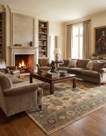 8' x 10' 8 Hand Knotted Ziegler Rug