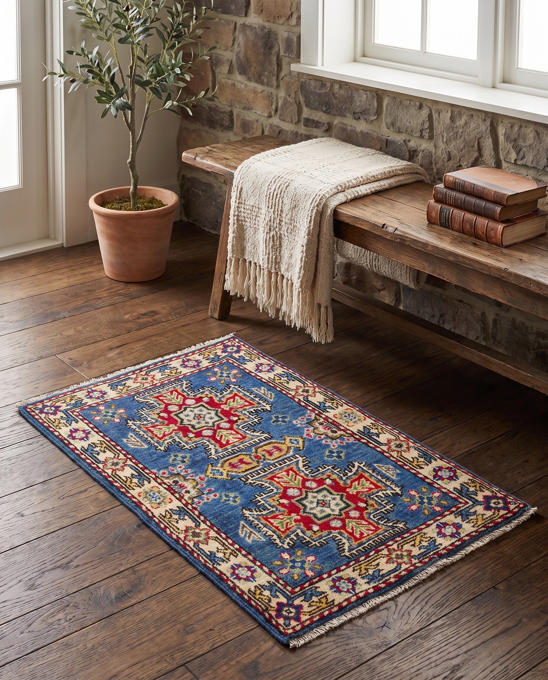 1' 10 x 2' 11 Hand Knotted Kazak Rug