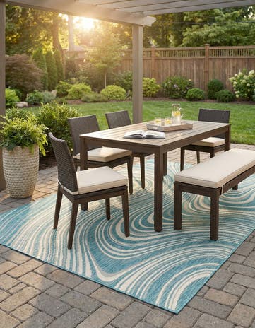 5' 3 x 8' Easy-Clean Modern Indoor / Outdoor Rug