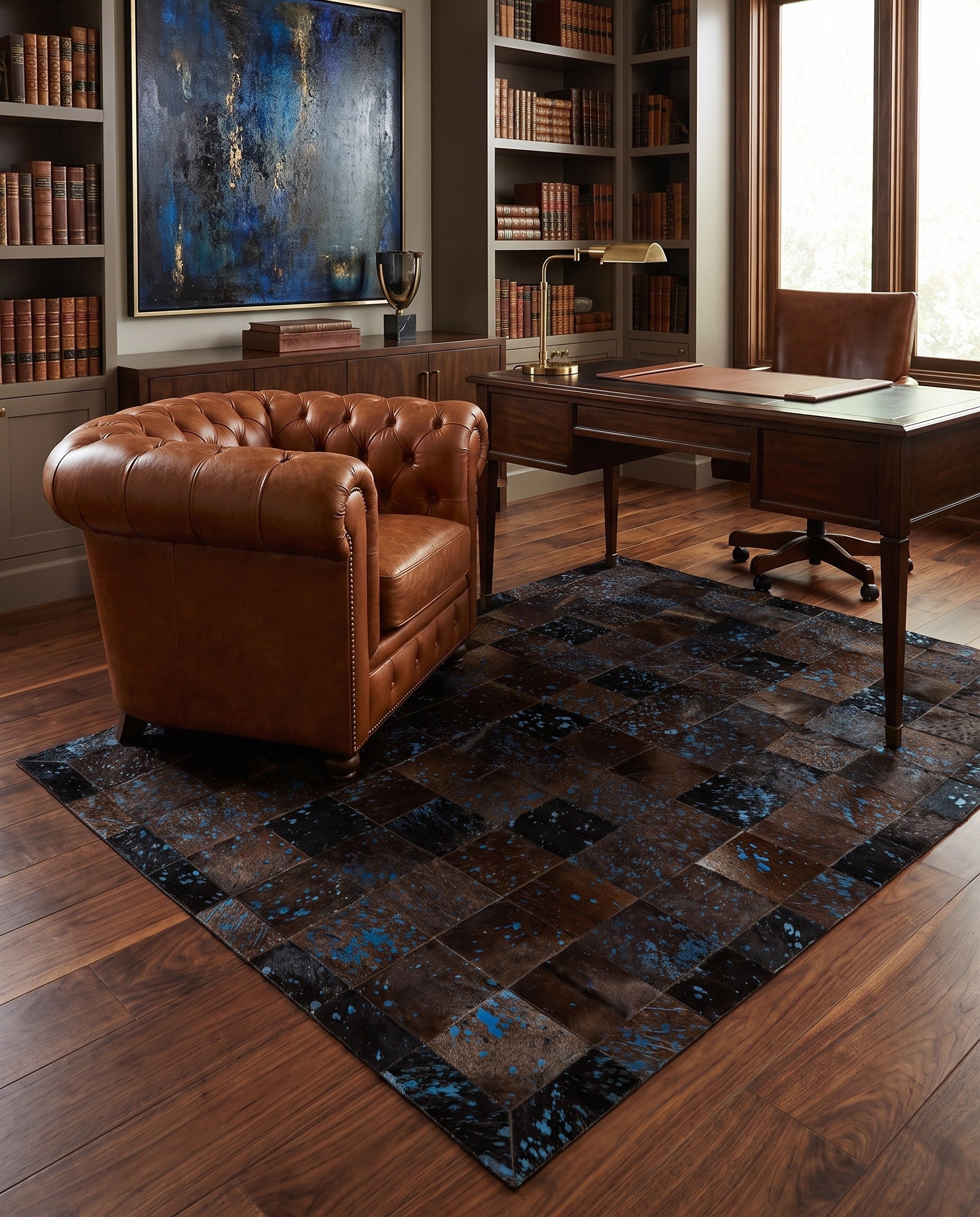 4' 7 x 6' 7 Cowhide - Patchwork Rug