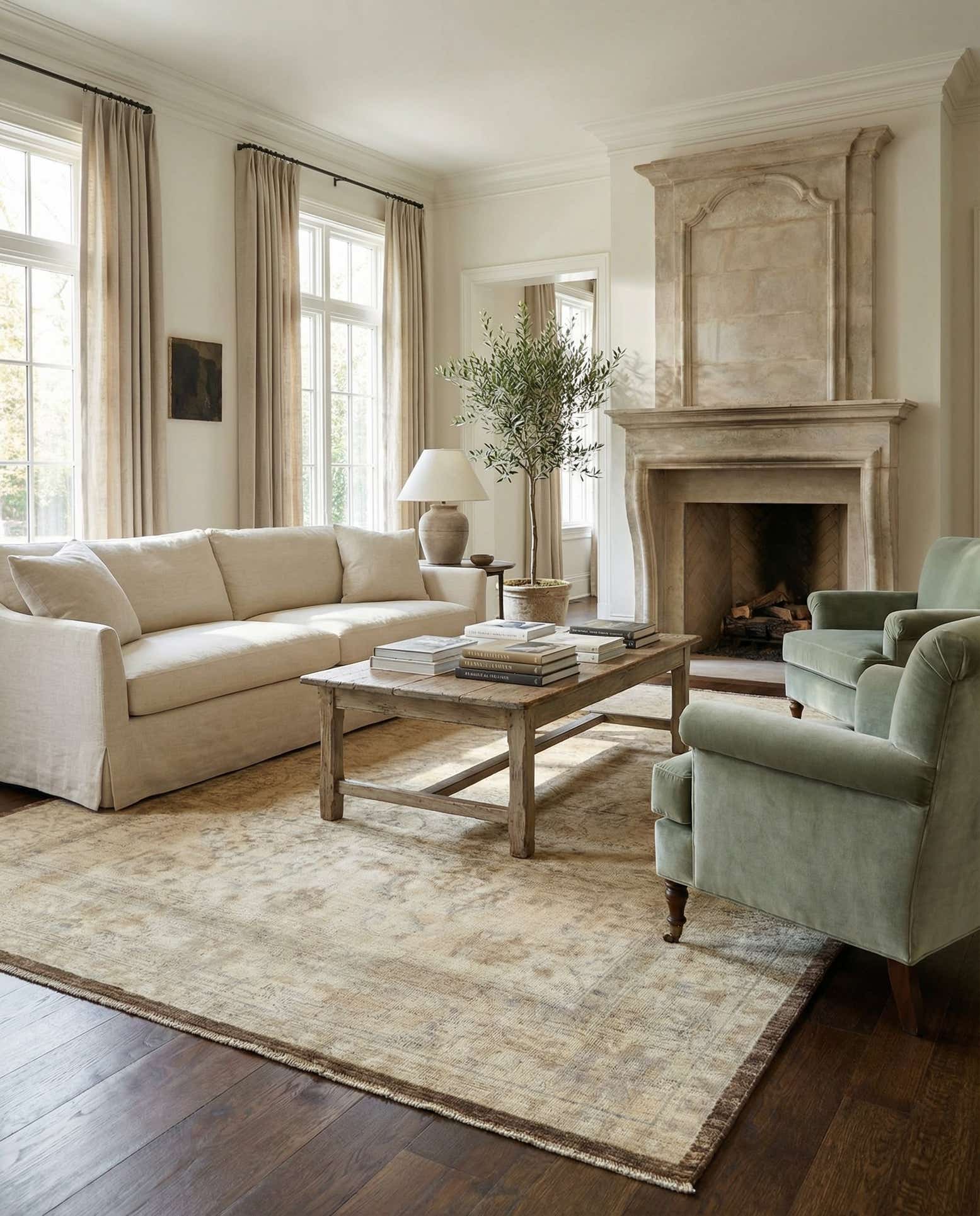 8' 4 x 9' 10 Hand Knotted Oushak Wool Rug