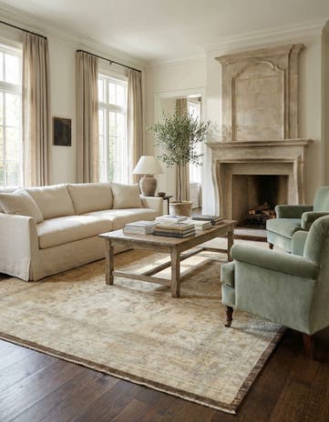 8' 4 x 9' 10 Hand Knotted Oushak Wool Rug