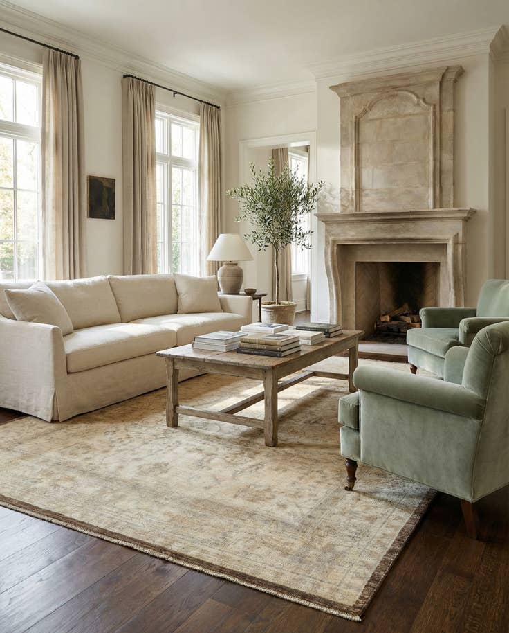 Detail image of 8' 4 x 9' 10 Hand Knotted Oushak Wool Rug