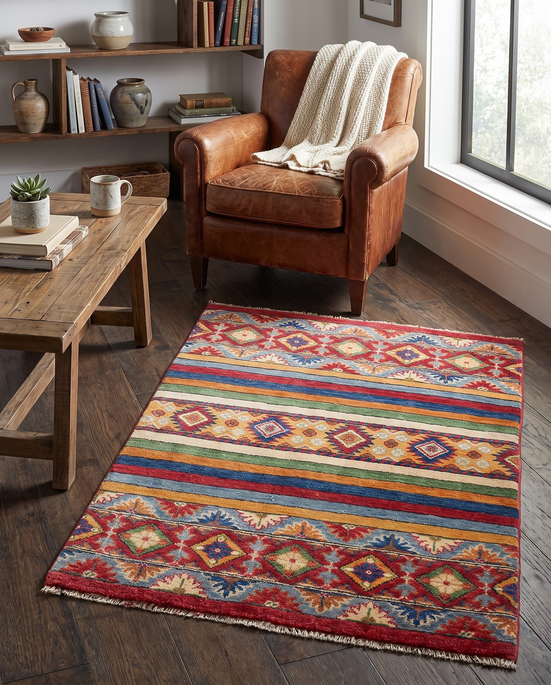 2' 9 x 4' 2 Hand Knotted Kazak Rug
