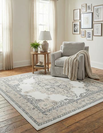 Ivory Parker Square Rug