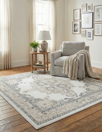 Ivory Parker Square Rug