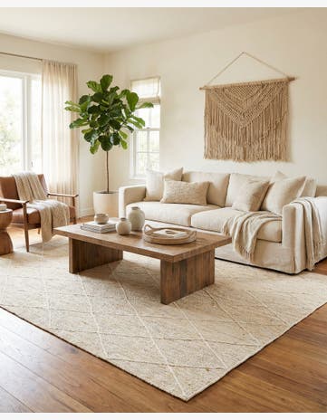 Ivory Handmade Braided Jute Rug