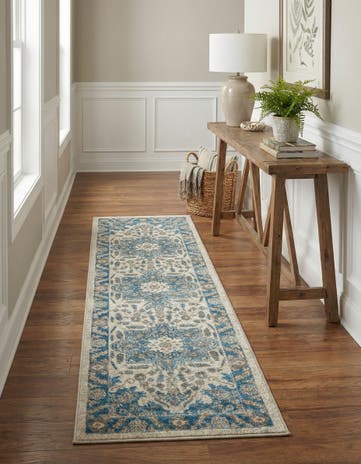 Cream Viola Runner Rug