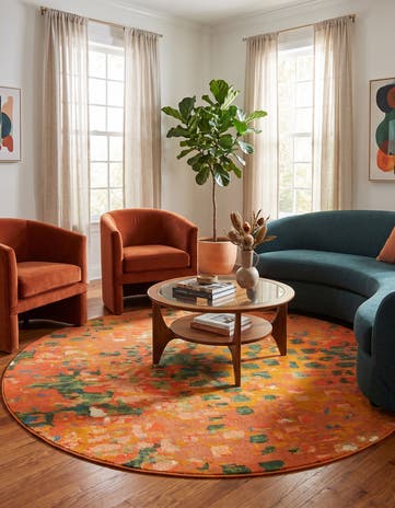 8' x 8' Washable Sevilla Round Rug
